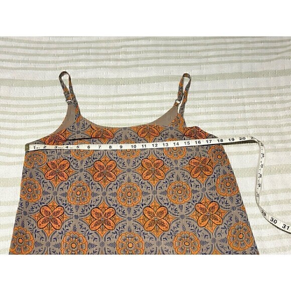 Cabi Tan Brown Orange Green Mandala Tank Top Flowy Size Small adjustable straps - Picture 11 of 12